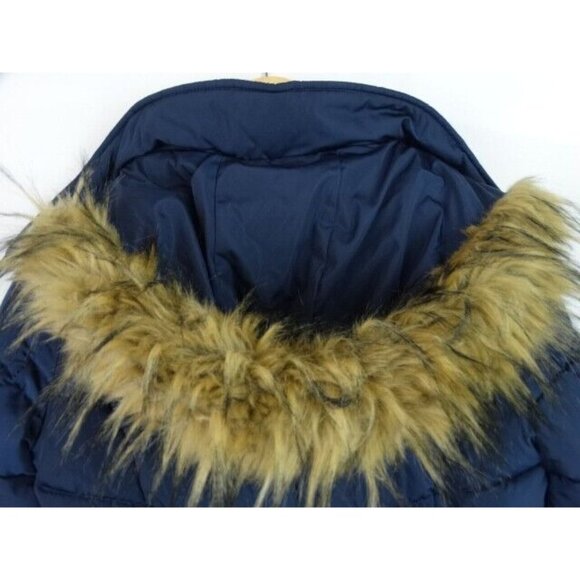 Tommy Hilfiger Women's Jacket Size Small Blue Puffer Puffy Faux Fur Hood Coat - Picture 13 of 13